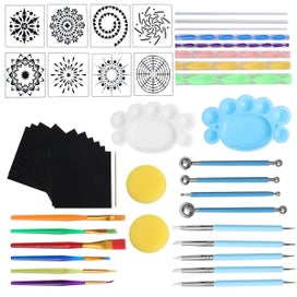 Listing 2 of 3 for 1 Set Of 47pcs Mandala Dotting Tools Diy Painting Stencil Template Clay Dottin