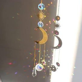 Listing 3 of 5 for 6-piece Colorful Crystal Sun Catcher Hanging Decorations With Chain Pendant