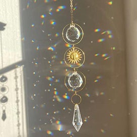 Listing 4 of 5 for 6-piece Colorful Crystal Sun Catcher Hanging Decorations With Chain Pendant
