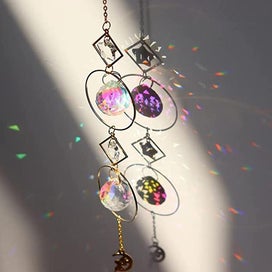 Listing 5 of 5 for 6-piece Colorful Crystal Sun Catcher Hanging Decorations With Chain Pendant