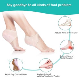 Listing 3 of 5 for Silicone Heel Protectors Gel Sleeves For Plantar Fasciitis And Heel Pain