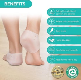 Listing 2 of 5 for Silicone Heel Protectors Gel Sleeves For Plantar Fasciitis And Heel Pain