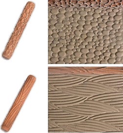 Listing 5 of 5 for 5pcs Pottery Tools Wooden Hand Rollers For Clay Stamp Pattern Roller Handle Po