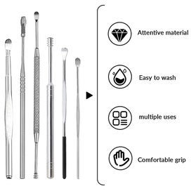 Listing 3 of 4 for Set Ear Cleaning Set Ear Care Tool Portable Excellent Workmanship Stainless St