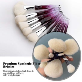 Listing 4 of 5 for Sparkling Crystal Makeup Brush Set 10pcs Premium Makeup Brushes With Synthetic