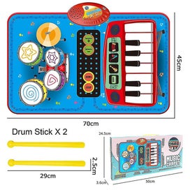 Listing 2 of 4 for Music Playing Mat 2 In 1 Baby Toddler Piano & Drum Playmat Musical Toys Set Wi