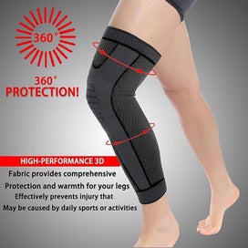 Listing 4 of 4 for 1 Pair Full Leg Compression Sleeve For Men & Women Long Knee Brace Sleeve For