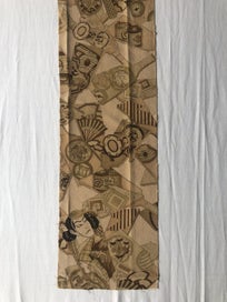 Listing 4 of 16 for Vintage Japanese Old Kimono Panel Printed Silk Fabric Piece
