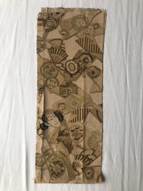 Listing 8 of 16 for Vintage Japanese Old Kimono Panel Printed Silk Fabric Piece