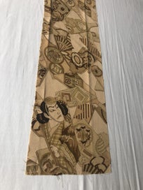 Listing 9 of 16 for Vintage Japanese Old Kimono Panel Printed Silk Fabric Piece