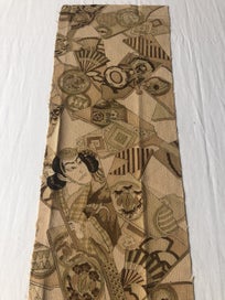 Listing 10 of 16 for Vintage Japanese Old Kimono Panel Printed Silk Fabric Piece