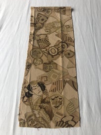 Listing 15 of 16 for Vintage Japanese Old Kimono Panel Printed Silk Fabric Piece