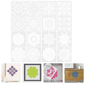 Listing 3 of 4 for 16pcs Mandala Shaped Stencils Reusable Craft Drawing Templates Diy Painting St