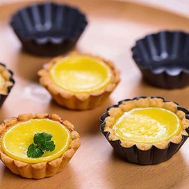 Listing 5 of 5 for 12pcs Egg Tart Mold 7.5cm Mini Carbon Steel Pancake Pan black