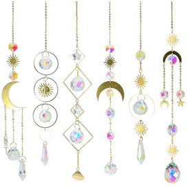 Listing 1 of 5 for Colorful Crystals Suncatcher Hanging Sun Catcher With Chain Pendant Ornament Cr