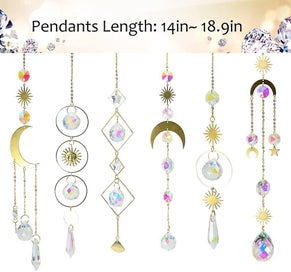 Listing 3 of 5 for Colorful Crystals Suncatcher Hanging Sun Catcher With Chain Pendant Ornament Cr