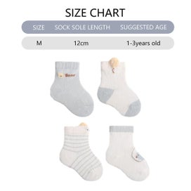 Listing 2 of 5 for Baby Cotton Grip Sock Cute Little Flower And Tree Print Baby Socks Winter Warm