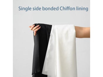 Listing 3 of 9 for Black And White Single-sided Interlining Adhesive Fabric Soft Chiffon Lining