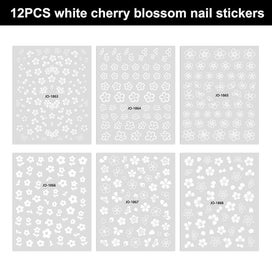 Listing 2 of 5 for 12 Sheets Flower Nail Art Stickers Decals Nail Decorations For Acrylic Nails N