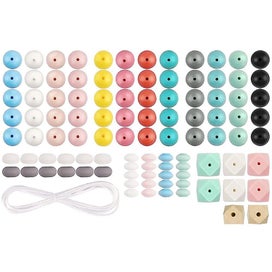 Listing 1 of 4 for 100 Pcs Toys Infants Silicone Spacer Bead Diy Beads Teether Beads Silicone Bea