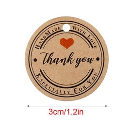 Listing 2 of 5 for Round Gift Tags Kraft Paper Labels With Jute Twine For Party Gift Decor Pack O