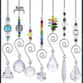 Listing 2 of 5 for Crystal Rainbow Suncatcher Set - Hanging Glass Bead Chain For Window Garden Par