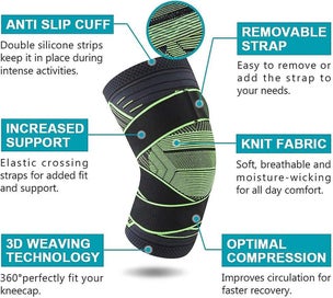 Listing 2 of 5 for 1 Pair Knee Compression Sleeves With Adjustable Straps For Men & Women Knee Su
