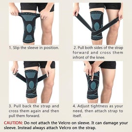 Listing 5 of 5 for 1 Pair Knee Compression Sleeves With Adjustable Straps For Men & Women Knee Su