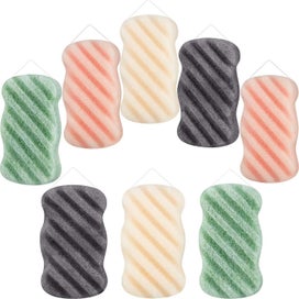 Listing 1 of 5 for 8 Pieces Soft Bath Shower Sponge Body Pouf Scrubber Exfoliating Facial Cleanin