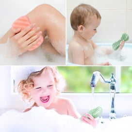 Listing 5 of 5 for 8 Pieces Soft Bath Shower Sponge Body Pouf Scrubber Exfoliating Facial Cleanin