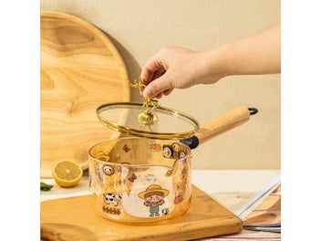 Listing 1 of 9 for Korean-Style Amber Glass Milk Pot Borosilicate Heat-Resistant Instant Noodle