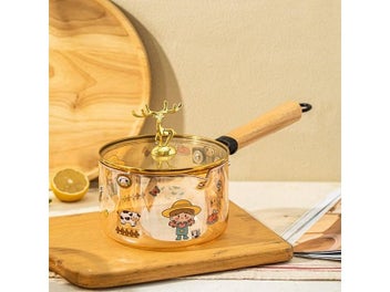 Listing 3 of 9 for Korean-Style Amber Glass Milk Pot Borosilicate Heat-Resistant Instant Noodle