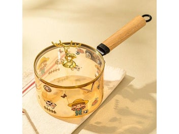 Listing 6 of 9 for Korean-Style Amber Glass Milk Pot Borosilicate Heat-Resistant Instant Noodle