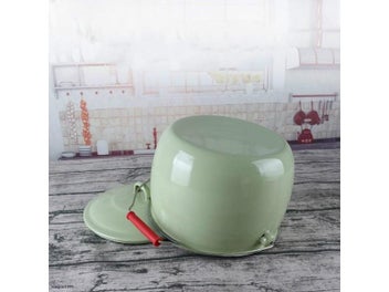 Listing 5 of 7 for Thickened Enamel Barrel With Cover Handle Storage Bucket