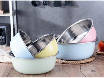 Listing 4 of 7 for Color Stainless Steel 5 Pcs Set Soup Pot Thick Circle Household Kitchen Egg