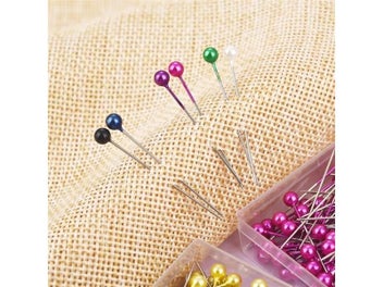Listing 5 of 10 for 100Pcs/Box 38cm Colorful Round Pearl Head Needles Stitch Straight Push Sewing
