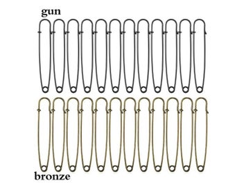 Listing 3 of 9 for 10 Large Safety Pins 2.9" Heavy Duty Blanket Pins Bulk Steel Spring Lock Pins