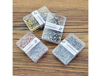Listing 6 of 10 for 100 PCS//box Round Pearl Head Sewing Positioning Needle Box Sewing Accessories