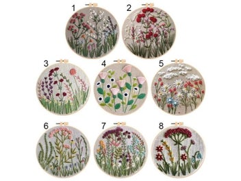 Listing 6 of 9 for DIY Embroidery Kits European Style Flowers Plants Pattern Frame Hoop Cross