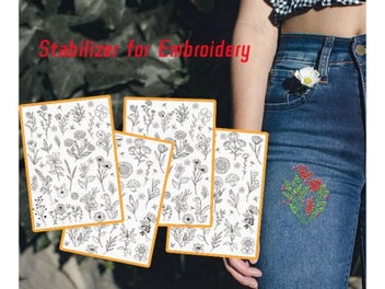 Listing 3 of 10 for 2pc Water Soluble Stabilizer Embroidery Stick And Stitch Embroidery Paper Tear