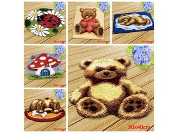 Listing 3 of 10 for Cute Bear Carpet Embroidery Latch Hook Kit Cartoon Animal Undefined Latch Hook