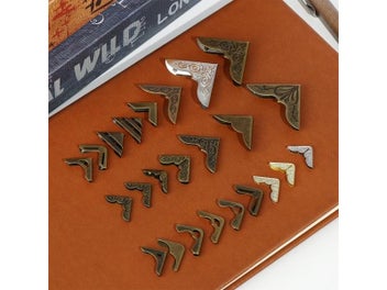 Listing 3 of 10 for 4Pcs Retro Metal Iron Book Corner Protectors DIY Crafts Accessories