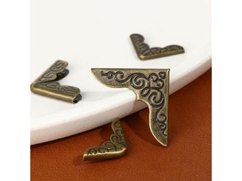 Listing 4 of 10 for 4Pcs Retro Metal Iron Book Corner Protectors DIY Crafts Accessories