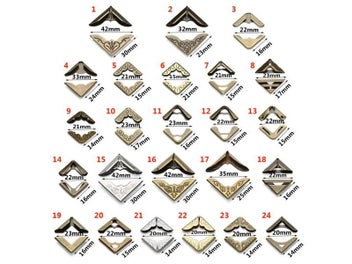 Listing 8 of 10 for 4Pcs Retro Metal Iron Book Corner Protectors DIY Crafts Accessories