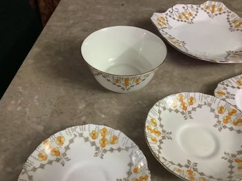 Listing 7 of 13 for 9 Pcs Plant Tuscan 1930s FINE ENGLISH BONE CHINA, Made in England