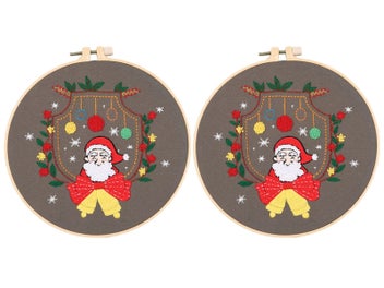 Listing 1 of 1 for 2 X Style 2 DIY Christmas Embroidery Kit for Beginners Xmas Home Decor Gift Idea