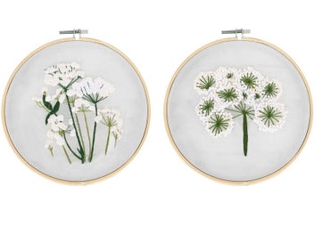 Listing 1 of 3 for 2X Style 3+4 DIY Plants Pattern Transparent Embroidery Kit Beginner Craft Set