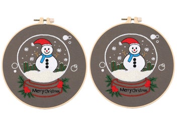 Listing 1 of 1 for 2 X Style 5 DIY Christmas Embroidery Kit for Beginners Xmas Home Decor Gift Idea