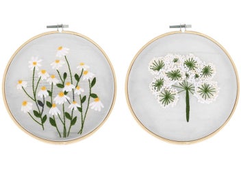 Listing 1 of 3 for 2X Style 1+4 DIY Plants Pattern Transparent Embroidery Kit Beginner Craft Set