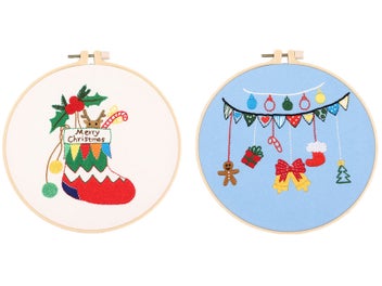 Listing 1 of 1 for 2X Style 3 4 DIY Christmas Embroidery Kit for Beginner Xmas Home Decor Gift Idea